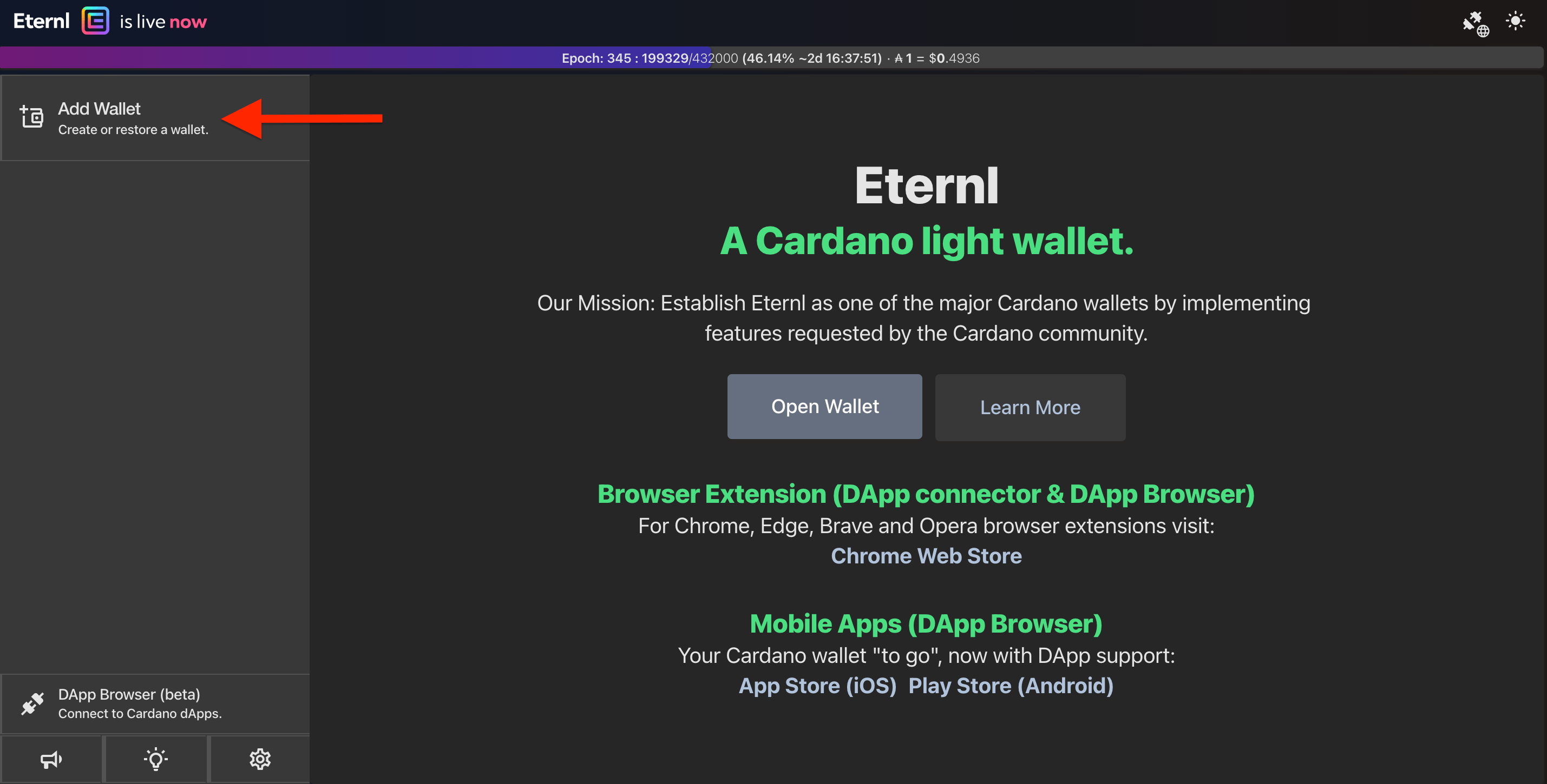 Eternl Wallet Setup